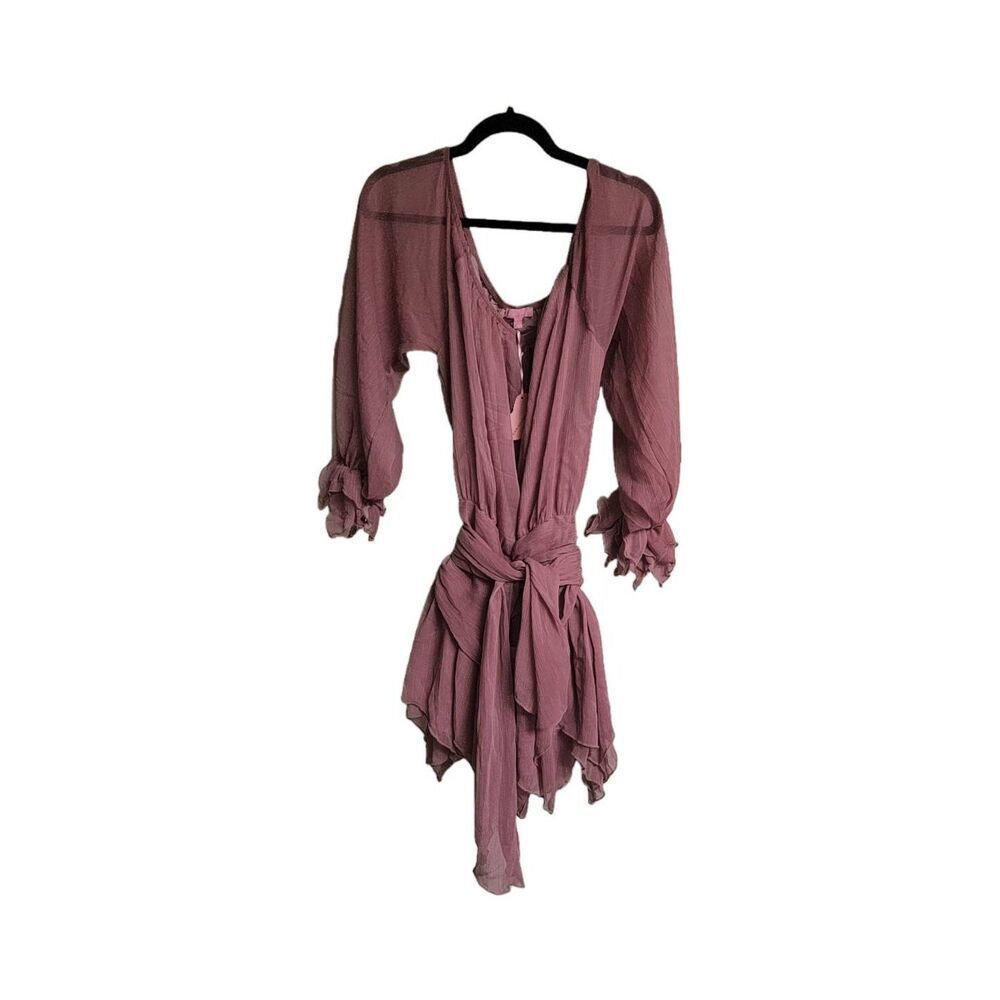 NWT~Dolls Kill Sugar Thrillz Pink Sugar Chiffon Off the Shoulder Mini Dress XL